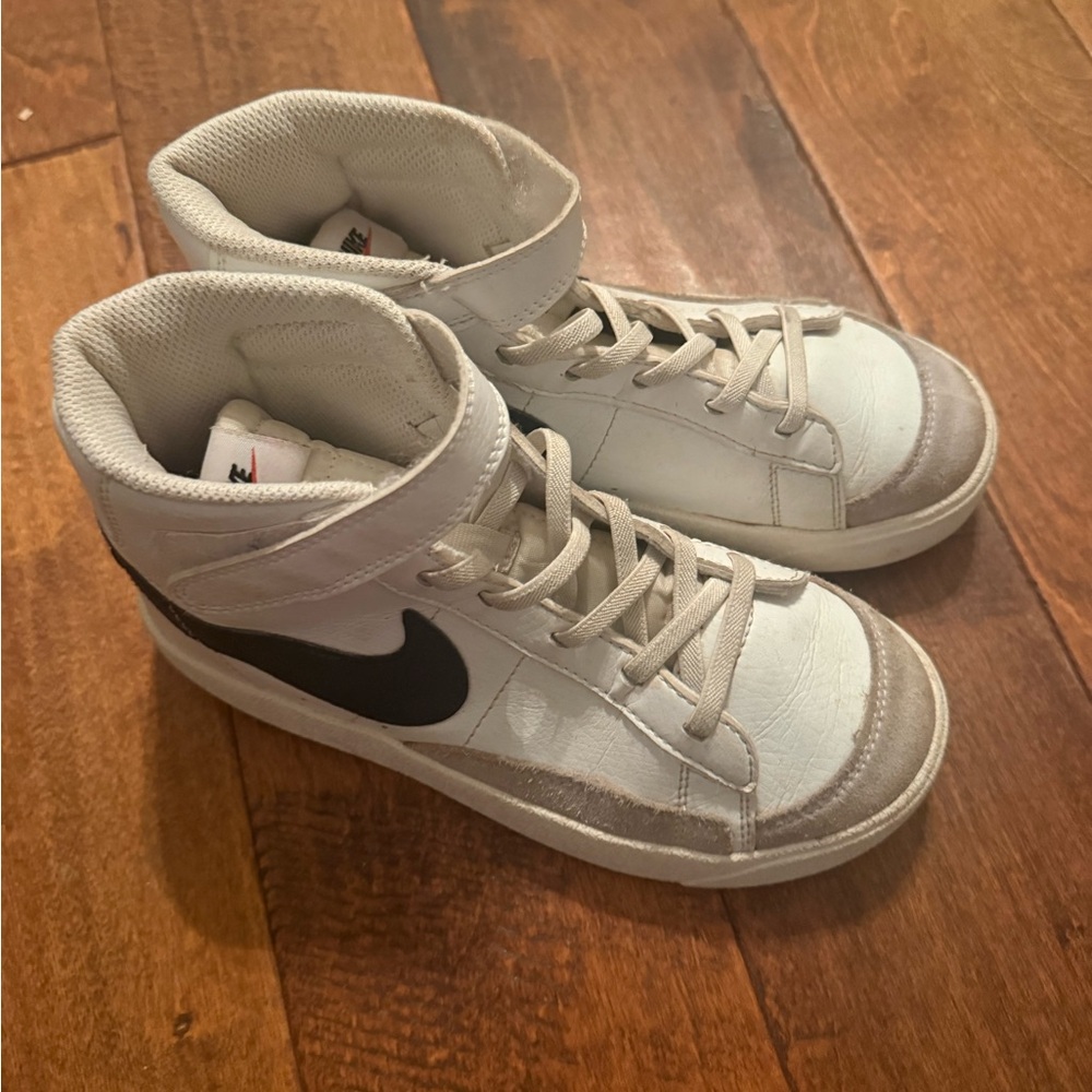 Nike White and Black High-Top Sneakers